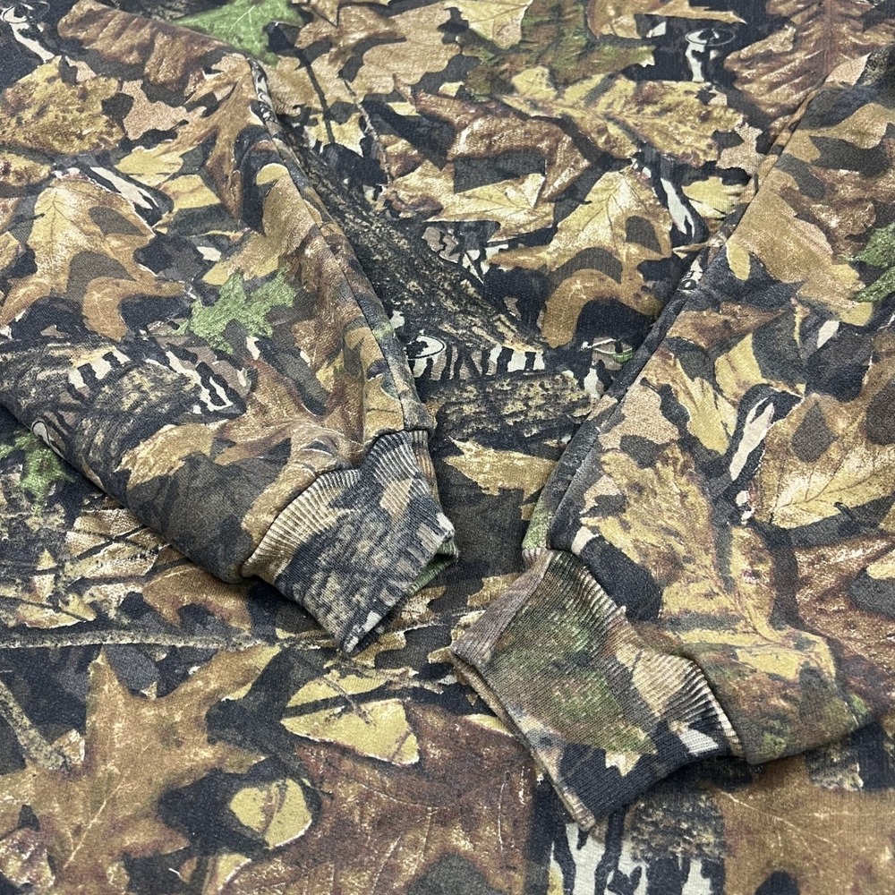 Jerzees Quarter Zip Sweatshirt Mens Large Camo Mossy Oak Break Up Pullover - Picture 6 of 8